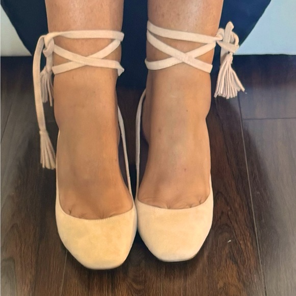 Saks Fith Avenue blush heeled ballerina - Picture 10 of 10